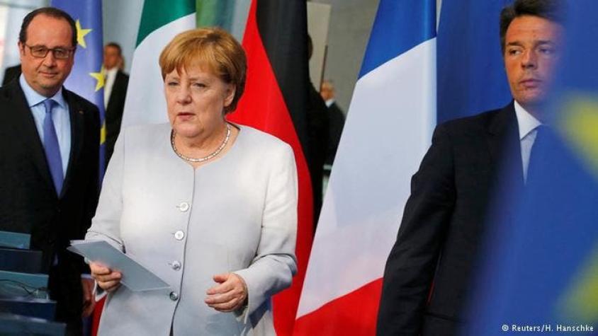Hollande, Merkel y Renzi se reúnen para fortalecer la UE