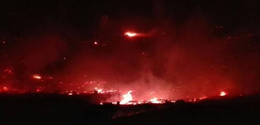 Se mantiene incendio en sector cordillerano de Coihueco