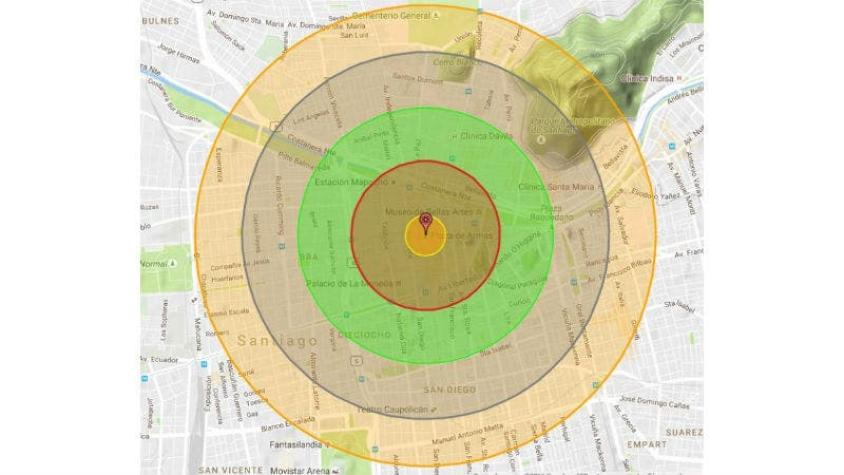 Los efectos que tendría en Santiago la detonación de una bomba nuclear como la de Corea del Norte