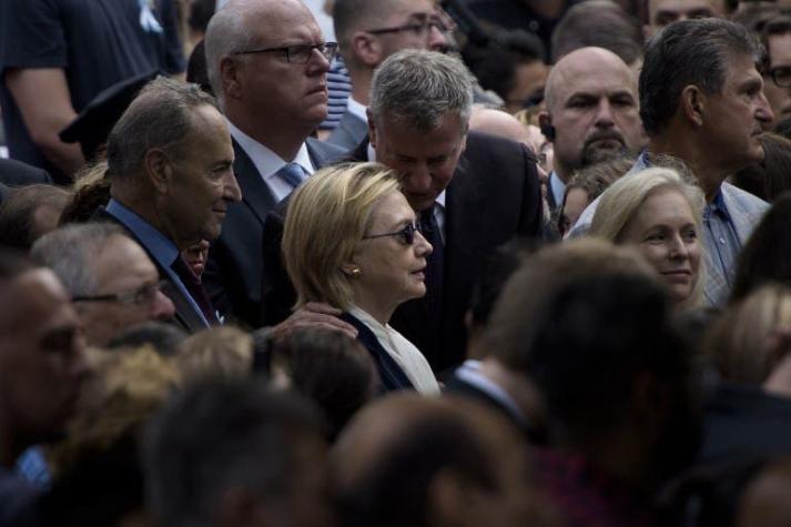 Hillary Clinton presenta malestar y abandona ceremonia del 11-S en Nueva York