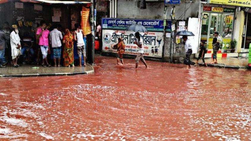 ¿A qué se deben los "ríos de sangre" que corren por esta ciudad de Asia?