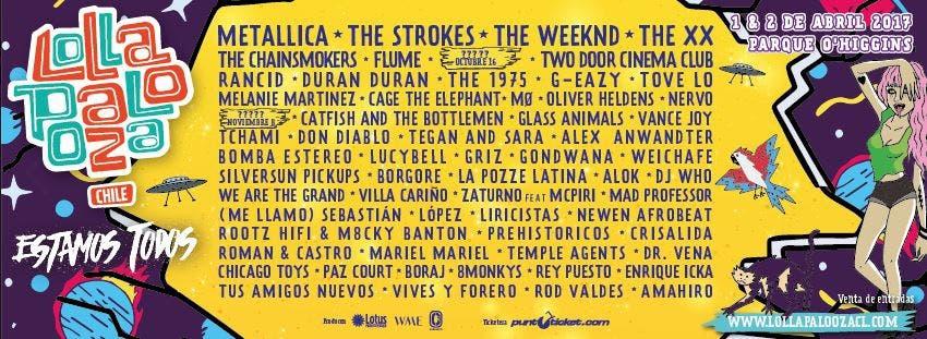 The Strokes, Metallica y The Weeknd lideran la séptima edición de Lollapalooza Chile