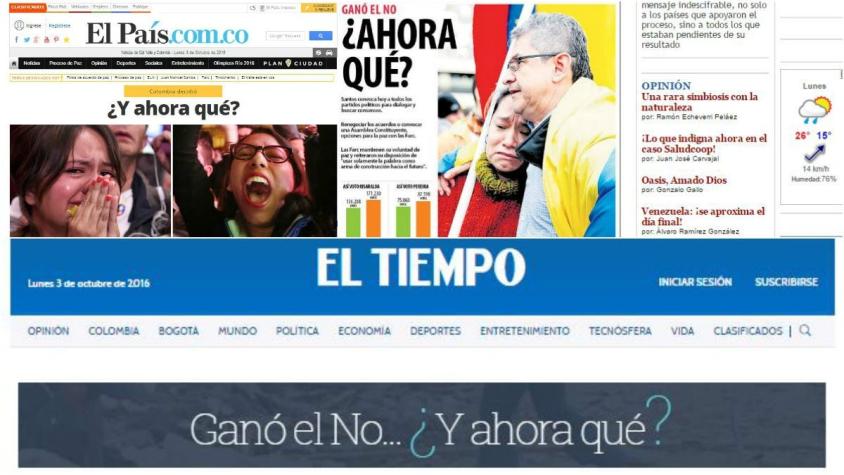 "¿Y ahora qué?": La incertidumbre se toma la prensa colombiana tras triunfo del "No"