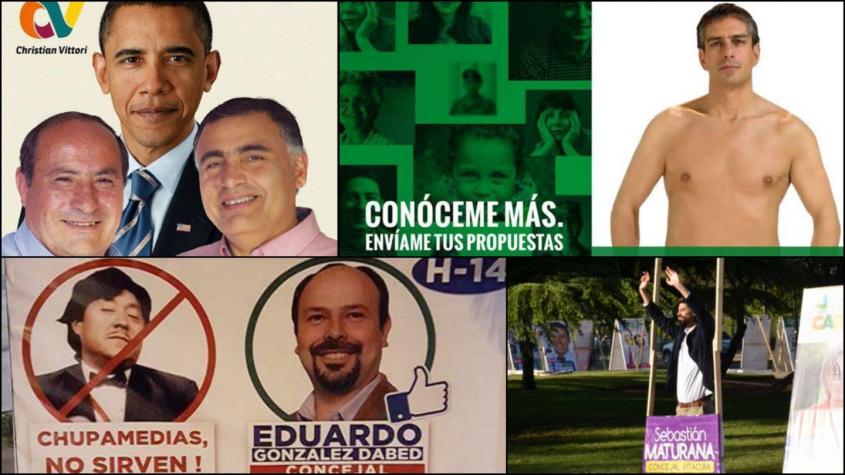 Semidesnudos y dibujos animados: cómo candidatos municipales extreman recursos en su propaganda