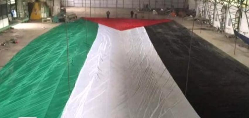 [VIDEO] La bandera gigante que preparan los hinchas de Palestino para Copa Sudamericana
