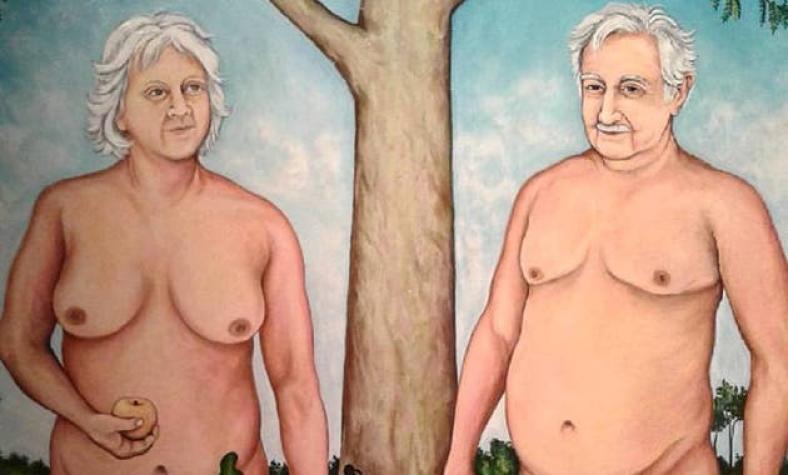 Obra de arte con Mujica y su esposa desnudos desata polémica en Uruguay