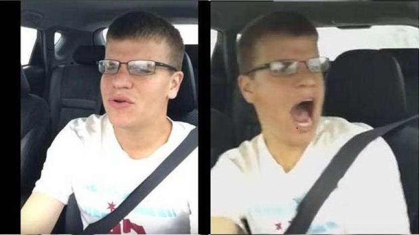 [VIDEO] Joven se grababa cantando y termina registrando su propio accidente vehicular