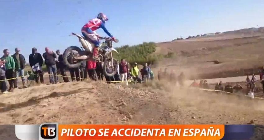 [VIDEO] Piloto chileno se accidenta gravemente en España