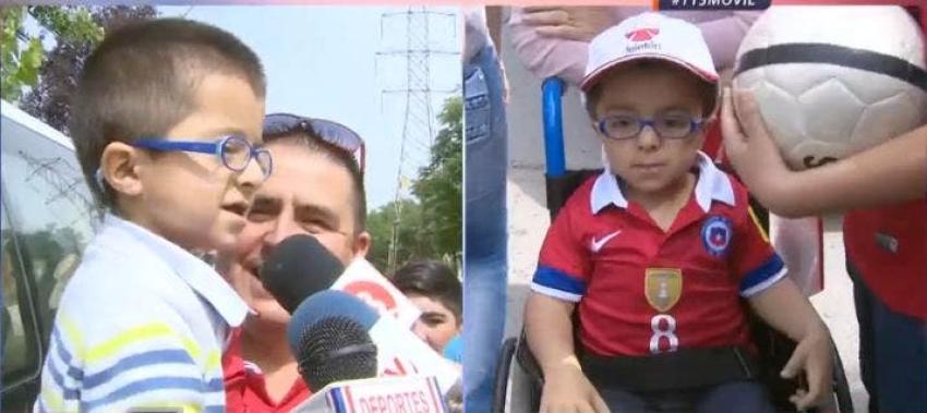 [VIDEO] Niño símbolo de la Teletón visitó a "La Roja" en Pinto Durán