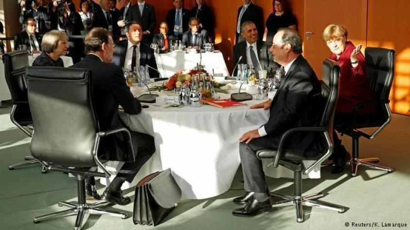 Merkel recibe en Berlín a Obama, May, Hollande, Renzi y Rajoy