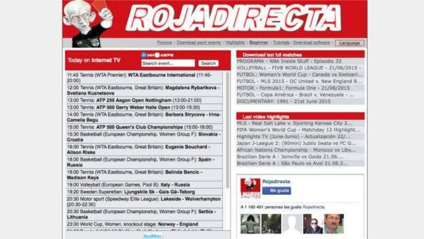 Justicia española ordena cese inmediato de web de enlaces deportivos Rojadirecta