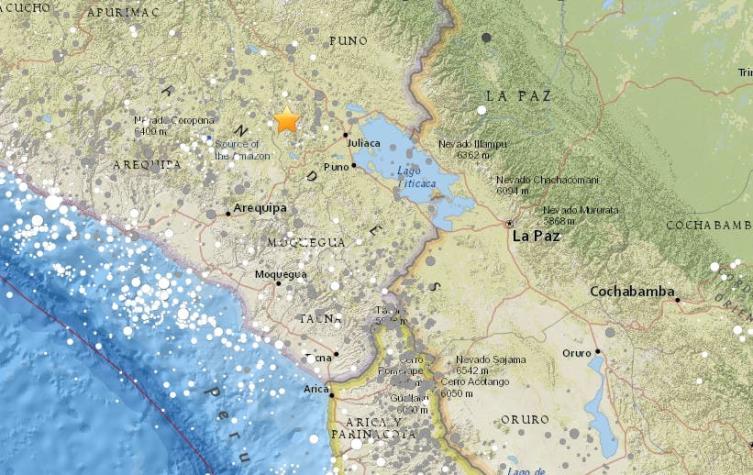 Fuerte sismo se registra en el sur de Perú