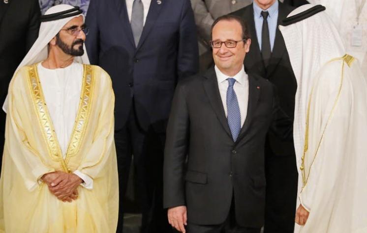 El presidente francés visita el Louvre de Abu Dabi