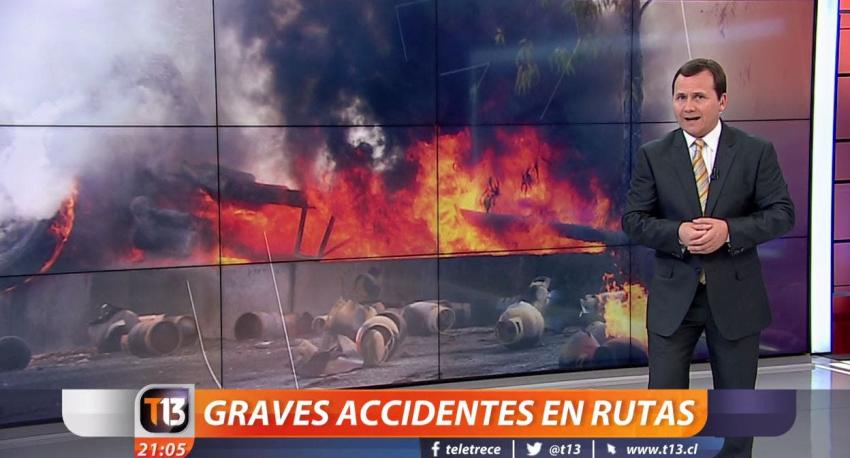[VIDEO] Graves accidentes en rutas provocaron atochamientos en salidas de la Región Metropolitana
