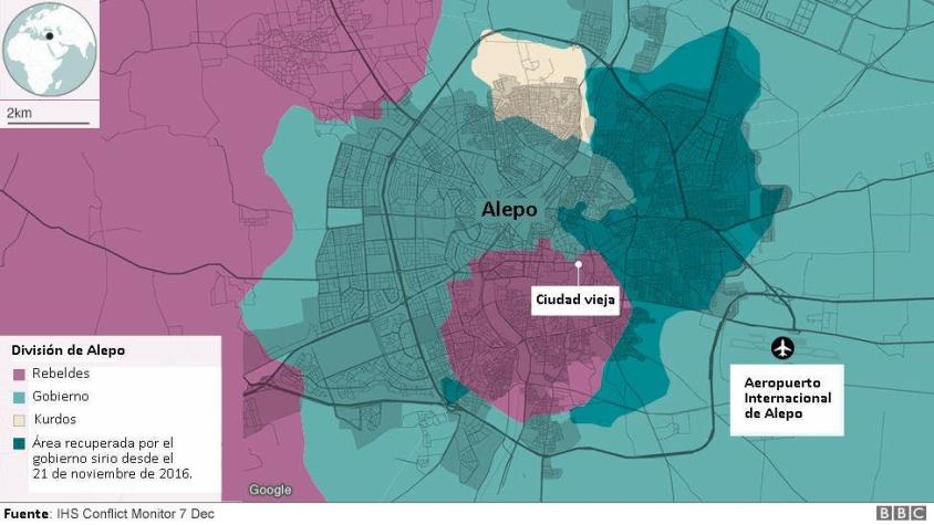 ¿Qué está pasando en el bastión rebelde de Alepo, que el gobierno sirio está cerca de recuperar?