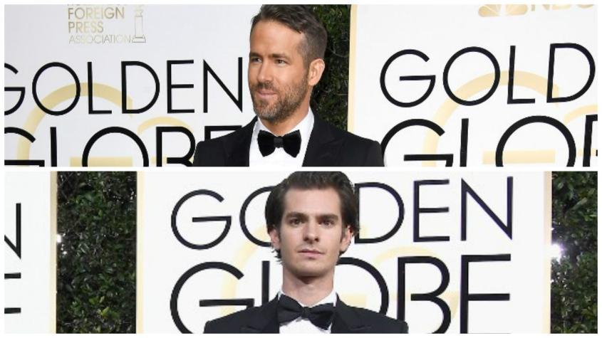 El gran momento de humor de los Globos de Oro: Ryan Reynolds y Andrew Garfield se besan