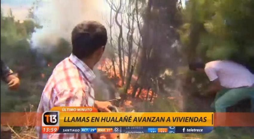 [VIDEO] Región del Maule: llamas se acercan a viviendas de Licantén