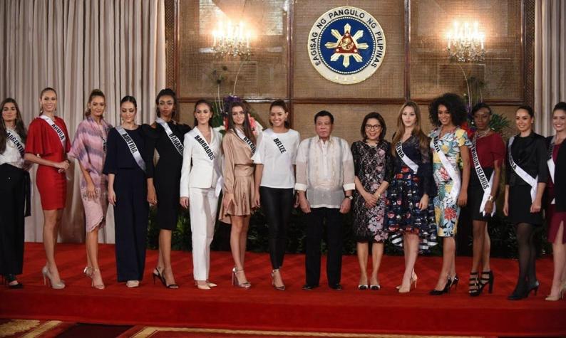 Piden al presidente filipino no decir groserías a candidatas a Miss Universo
