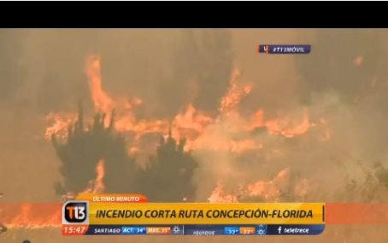 [VIDEO] Cortan ruta entre Concepción y Florida por incendios