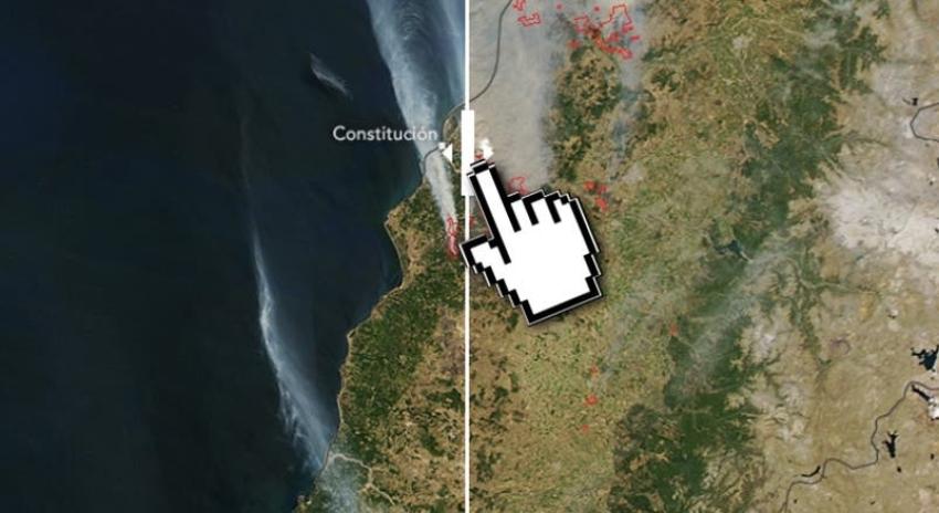 Fotos de la NASA muestran cómo avanzó el incendio forestal en un día