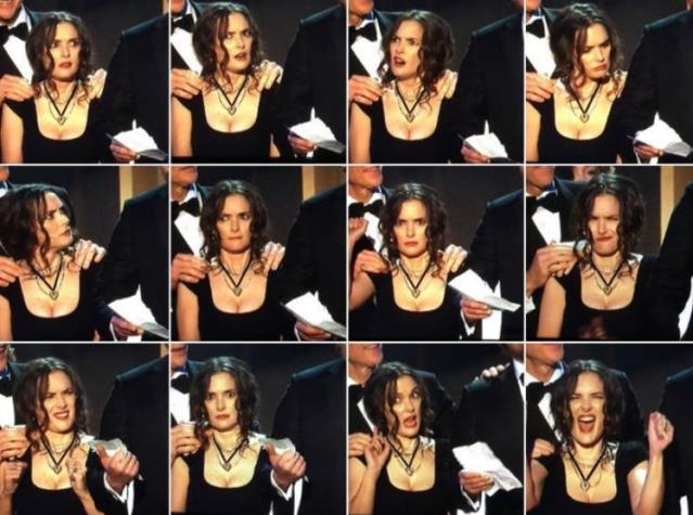 Las extrañas caras de Winona Ryder se robaron la noche de los SAG awards