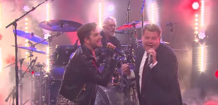 [VIDEO] ¿Qué diría Freddie Mercury? James Corden desafía a Adam Lambert para ser vocalista de Queen