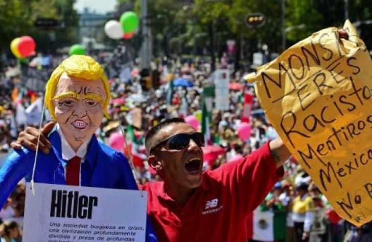 Miles de mexicanos salieron a las calles a protestar contra Trump y su muro