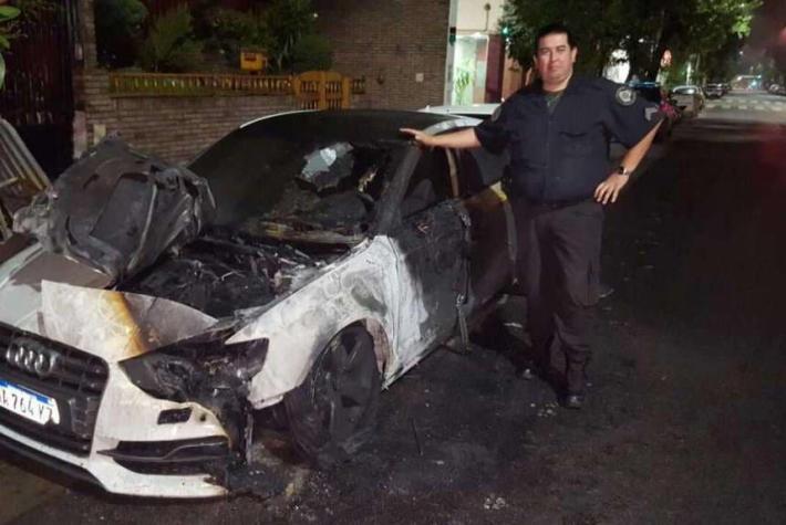 Jugador de River Plate encuentra su automóvil incendiado en la puerta de su casa