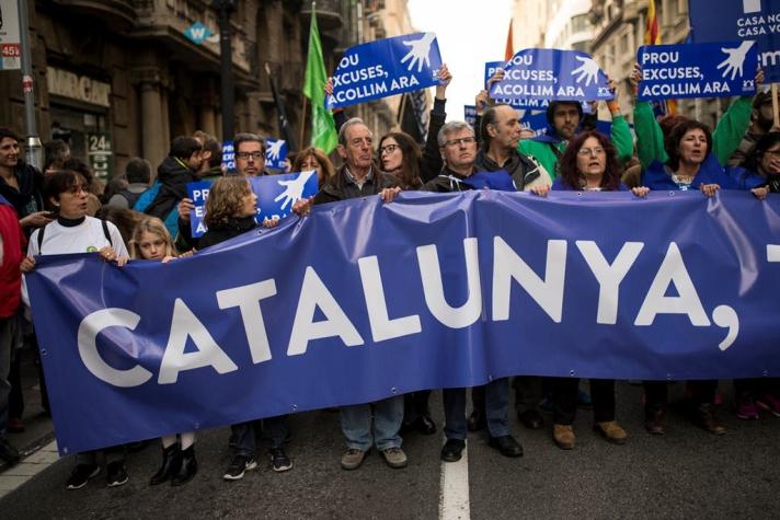 Miles de manifestantes en Barcelona reclaman la acogida de refugiados