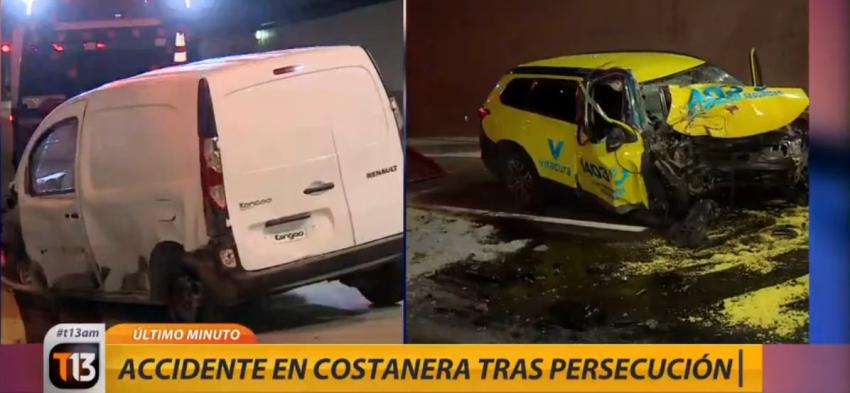 Accidente mantiene interrumpido tránsito en Costanera Norte