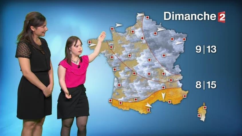 Joven con síndrome de Down presenta el tiempo en la TV francesa con récord de audiencia