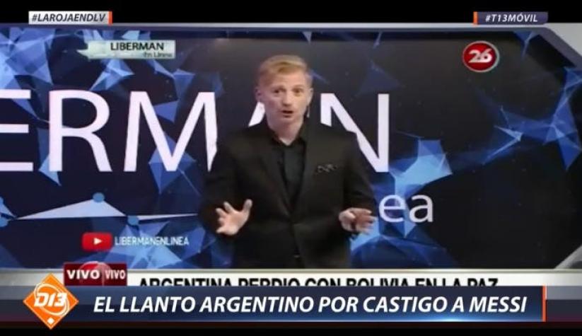 [VIDEO] El llanto argentino por la derrota en La Paz y el castigo a Messi
