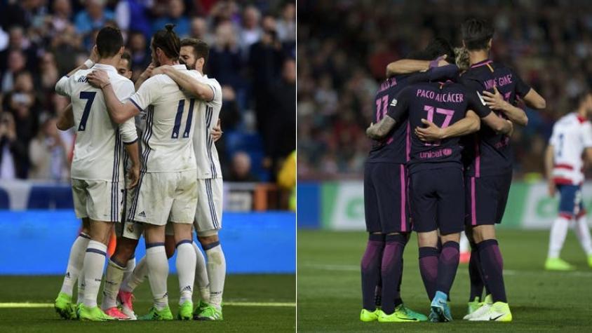 Real Madrid y Barcelona ganan y mantienen su estrecha lucha por el título en España