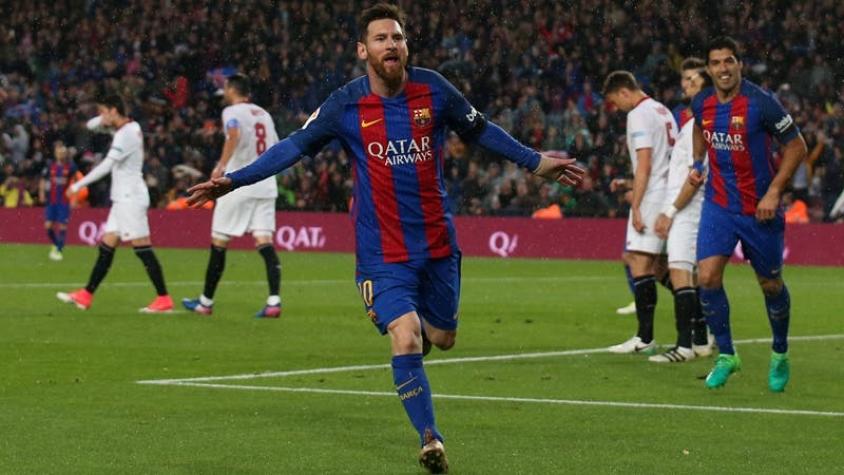 Un “solidario” Messi brilla en goleada del Barcelona sobre el Sevilla de Sampaoli