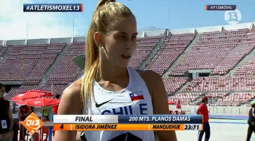 [VIDEO] Así fue la victoria de Isidora Jiménez en los 200 metros planos en el Orlando Guaita