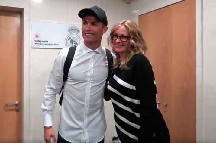 [VIDEO] Actriz Julia Roberts alucina con visita al Real Madrid y se fotografía con Cristiano Ronaldo