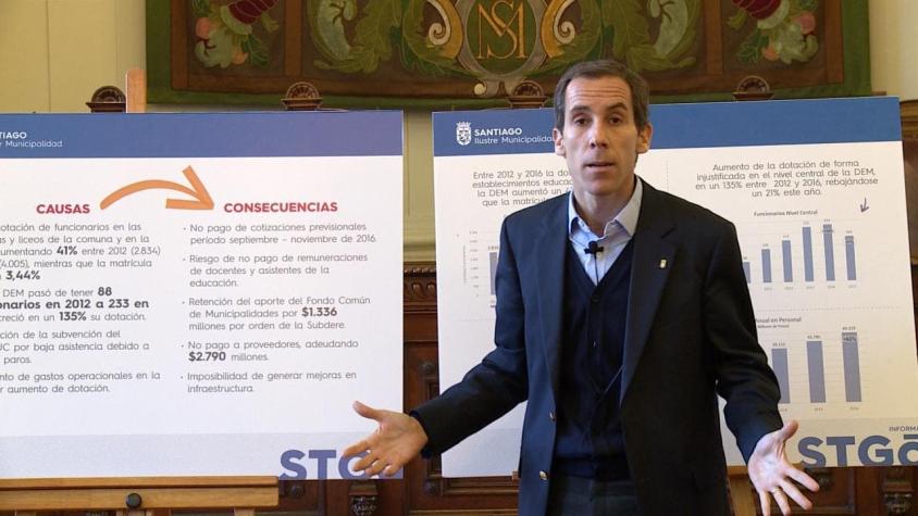 Alessandri denuncia millonario déficit de fondos en municipio de Santiago