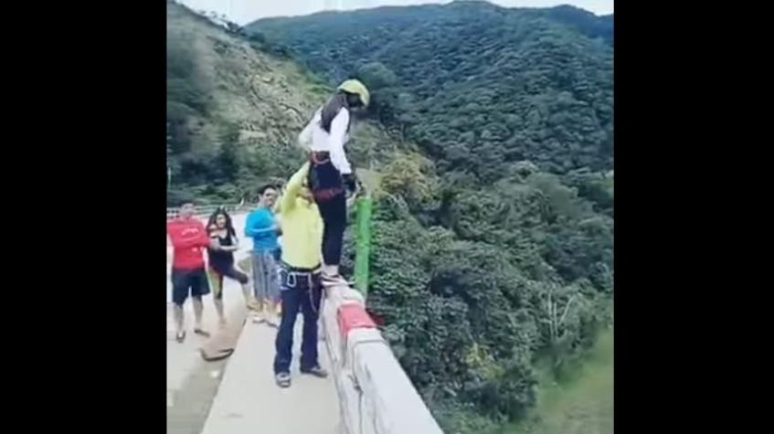 Una joven sufre impactante accidente durante un salto en "bungee"