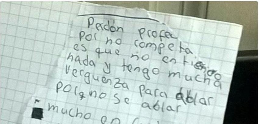 La carta de un alumno con mal rendimiento a su profesor que se ha vuelto viral