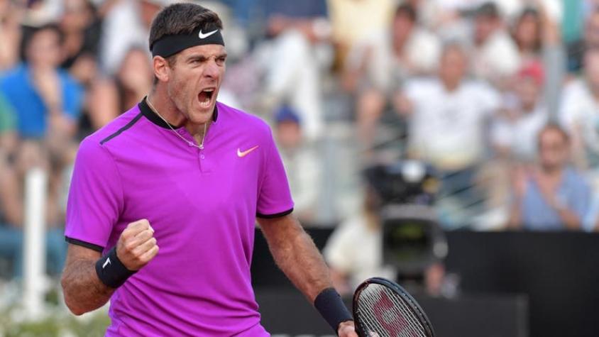 Juan Martín del Potro vence a Nishikori y chocará con Djokovic en cuartos de Roma