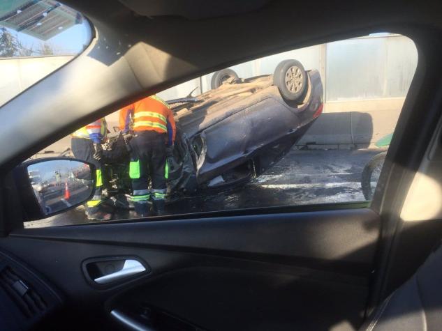 Dos accidentes en autopista Vespucio Norte provocan atochamientos y dejan una persona fallecida