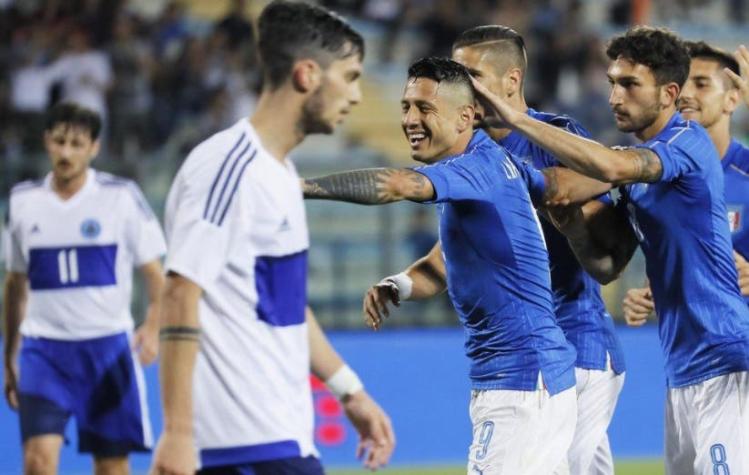 Italia “B” apabulla a San Marino en amistoso con triplete de Lapadula