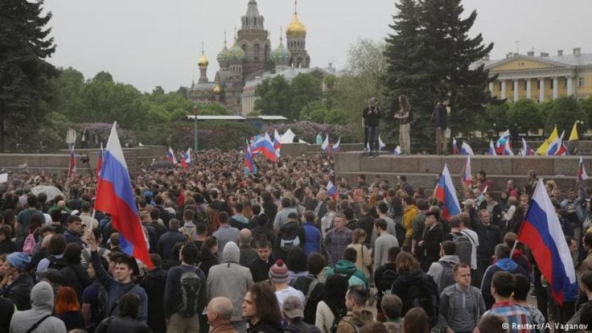 Jornada de manifestaciones en Rusia culmina en detenciones