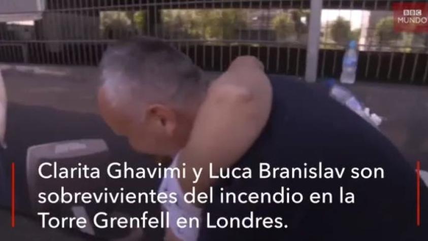 [VIDEO] El emotivo encuentro entre una mujer y el vecino que la salvó del incendio en Londres
