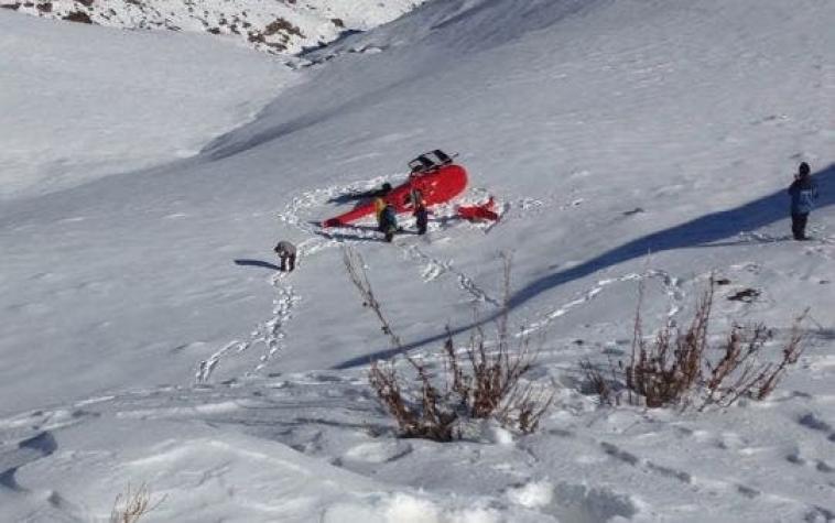 Helicóptero capota camino a centro de ski La Parva sin dejar lesionados
