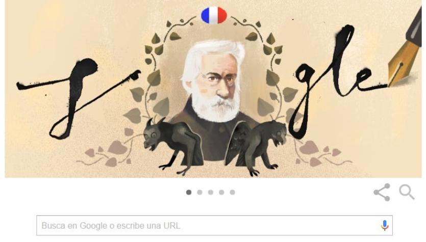 Victor Hugo, el icónico escritor romántico francés que Google homenajea en su Doodle
