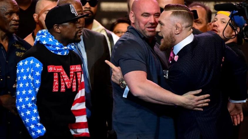 [VIDEO] Casi se van a los golpes: Mayweather y McGregor presentan "pelea del siglo"