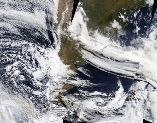 Nasa publica imagen satelital de nevazón en zona central