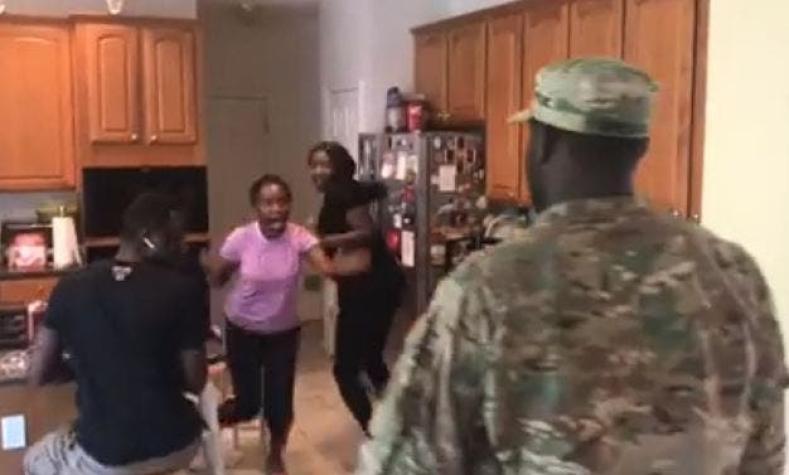 [VIDEO] Soldado vuelve a casa y se lleva emotiva reacción de su familia