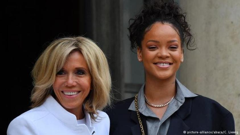 Los Macron recibe a Rihanna por su labor humanitaria